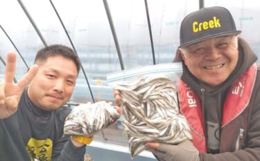 「寒さ知らずのドーム船で束釣り連発！」諏訪湖ワカサギ483匹の快釣【長…