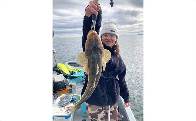 ボートルアーゲームで55cmマゴチをキャッチ！【三重】ワームのテールカットが奏功？