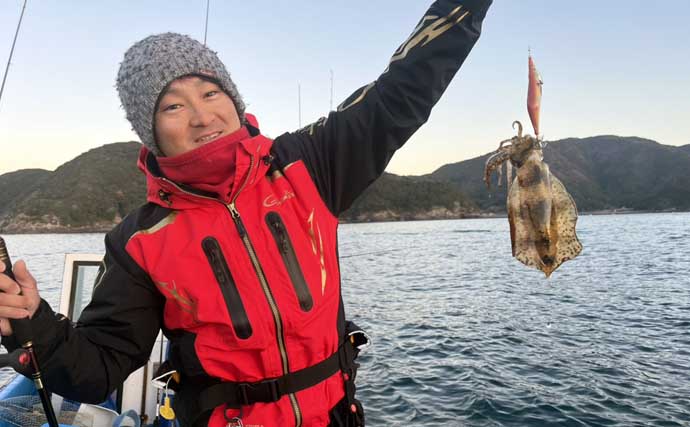 真冬のボート釣りでアオリイカとアカハタを好捕【大分】 刺身＆唐揚げに舌鼓！