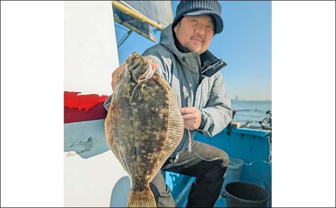 東京湾のマコガレイ釣りで良型浮上！【千葉・林遊船】73cmスズキ乱入の一幕も