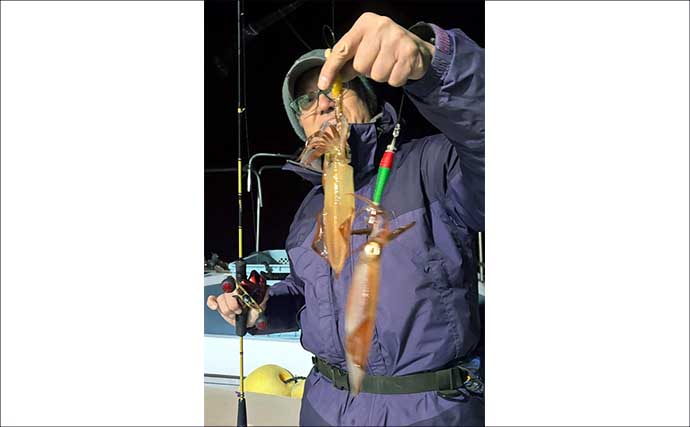 【沖のルアー釣果速報】スルメイカ・アカイカ・ヤリイカの3種好捕！イカメタル夜便が好調（三重）