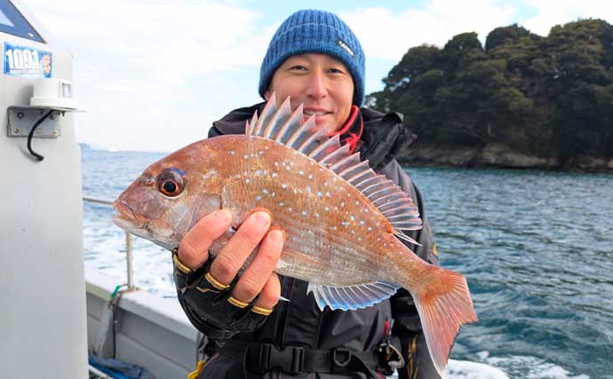 寒波後のタイラバ釣行で50cm級マダイ浮上【三重・鳥羽】カラー＆ウエイト変更が鍵