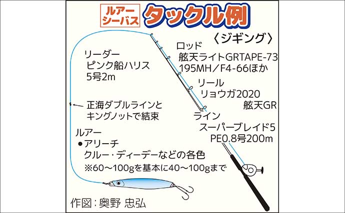 冬の東京湾シーバスジギング入門　ランカーが狙えるタックルと基本の釣り方