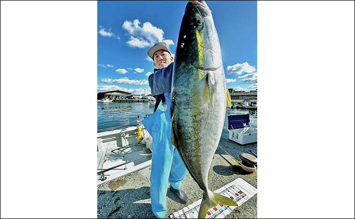 激渋の伊勢湾ジギングで本命の寒ブリ手中　フォールで食わせた貴重な一撃