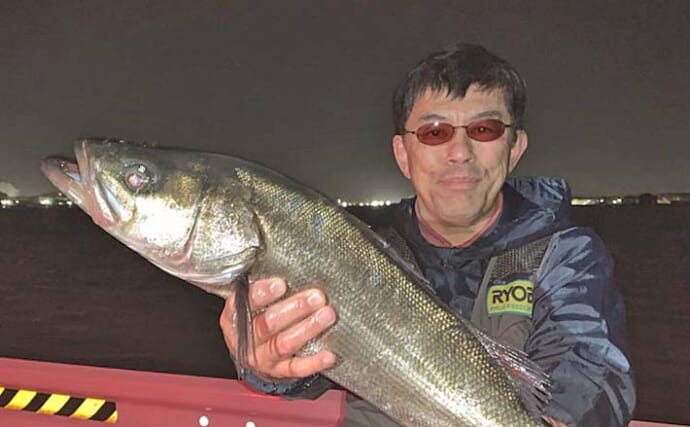 衣浦海底トンネルのエビまき釣りでスズキ70cm＆マダカ65cm浮上【愛知】クロダイ44cmも登場