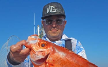 船のアカイサキ釣りで28～30cmダブル達成【福岡・沖ノ島沖】ゲストに…