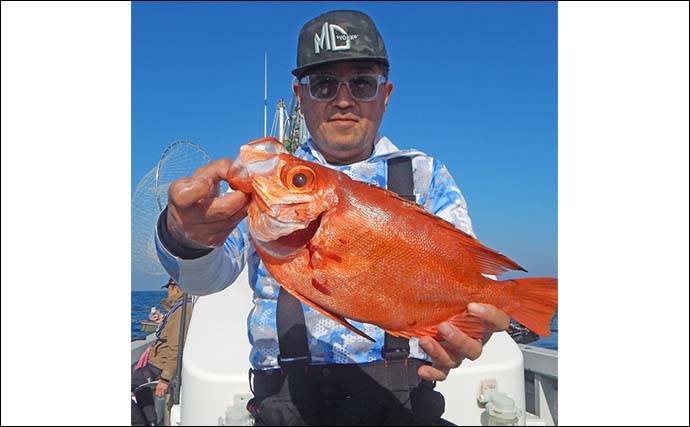 船のアカイサキ釣りで28～30cmダブル達成【福岡・沖ノ島沖】ゲストにチカメキントキ＆タカバも