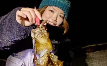 牛深の地磯エギングで良型アオリイカ3尾キャッチ【熊本・天草】880gで…