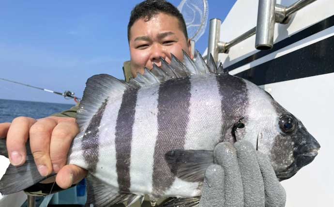 【沖釣り釣果速報】石鯛五目で3kg級イシダイ登場！　大分沖で多彩魚種ヒット（大分・熊本）