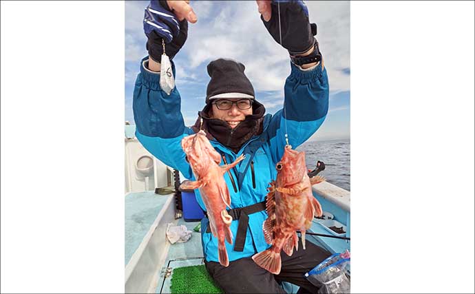 船カサゴ釣りで27匹と好調！【愛知・第二武丸】3連掛けも達成