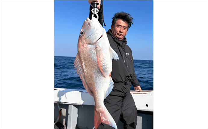 タイラバで4kg筆頭にマダイ数釣りと好気配続く！【沖のルアー釣果速報・福岡】