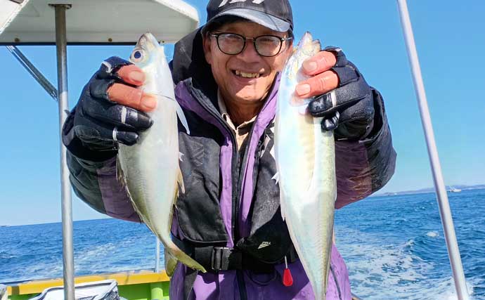 東京湾走水のビシアジ釣りで40cm超え大型アジキャッチ成功！ 降雪による食い渋りに苦戦