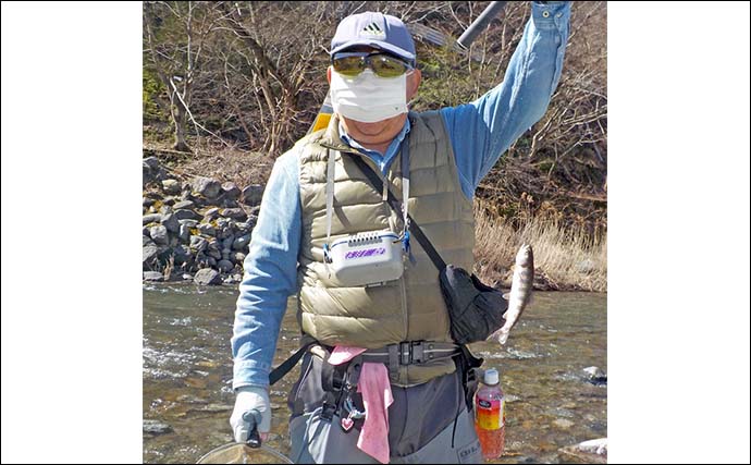 道志川の渓流エサ釣りでヤマメ＆イワナが好反応　同行者全員安打を達成！