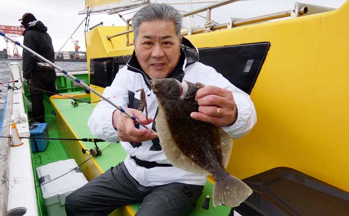 東京湾の船カレイ釣りでトップ4尾【荒川屋】1日通してアタリあり