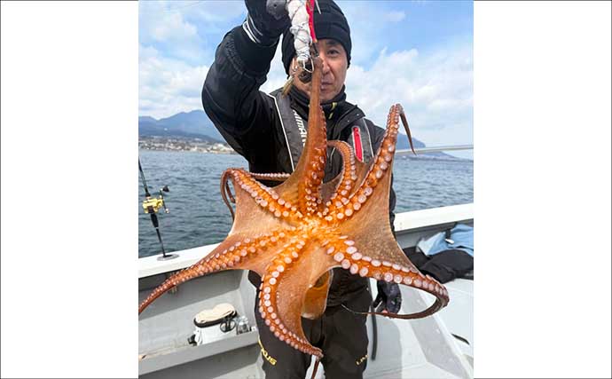 2.5kg大型マダコ参上！エギタコ釣りで良型交じりで好ヒット【大分・熊本】