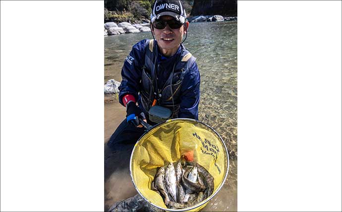 渓流エサ釣りで29.5cm「泣き尺」ヤマメと対面【熊本】解禁日釣行で手中