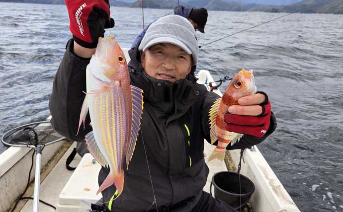 レンタルボートでのタイラバ釣行で多彩魚種顔見せ【三重】シロアマダイは不発