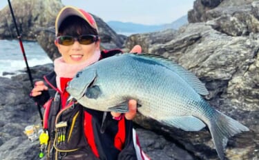 「クロ（メジナ）が入れ食い！」磯フカセ釣りで良型乱舞【大分・蒲江の磯】