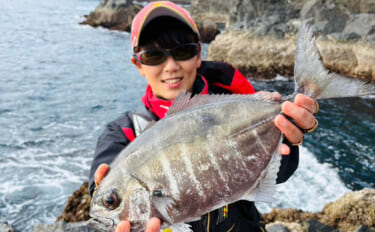 磯フカセ釣りで美味な「オキアジ」をキャッチ【大分】本命クロも連打成功