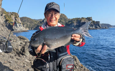 シーズン終盤の寒メジナ釣りで42cm尾長を捕獲成功！【静岡】細ハリス変更が的中