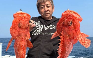 シーズンラストの底物五目釣りで大型オニカサゴ好反応！【船釣り釣果速報1…