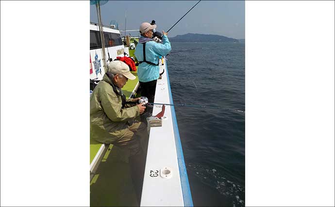 東京湾トラフグ釣りで4.5kg本命堂々浮上【忠彦丸・神奈川】水温低下の食い渋りで苦戦