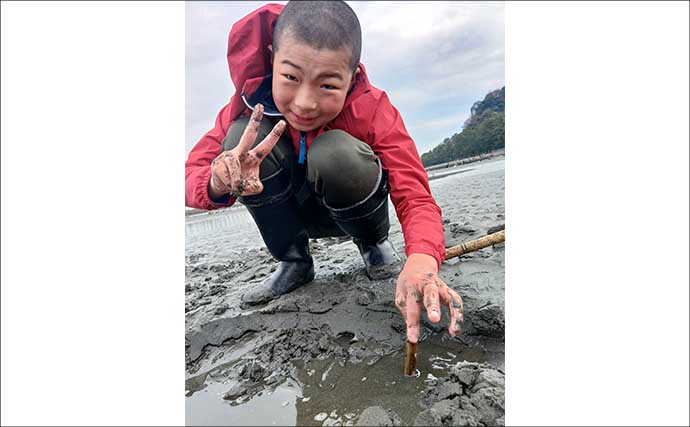 横浜での潮干狩りでマテ貝125本をゲット！【野島海岸】アサリは見つけられず