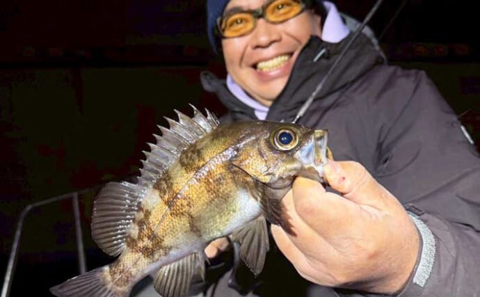 東京湾のボートメバリング釣行で20cm級メバル登場！カサゴも好反応