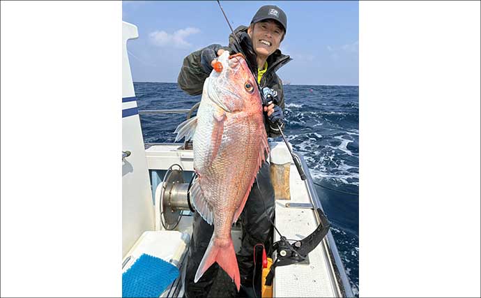 壱岐周辺でのタイラバ釣行で3kg級マダイを好捕！【勇勝丸・佐賀】ひとつテンヤにもヒット