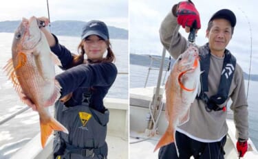 明石沖タイラバで良型マダイがコンスタントにヒット！ 関西エリアの【船釣…