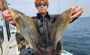 大山沖でイサキ釣りが開幕！30cm超えの良型中心に7匹手中【忠栄丸】