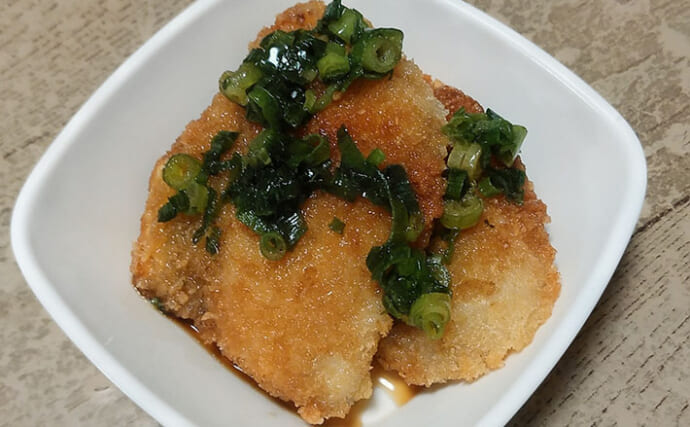 釣った魚で作る「ビールのつまみ」レシピ：アジフライのネギポン　揚げ焼きでOK