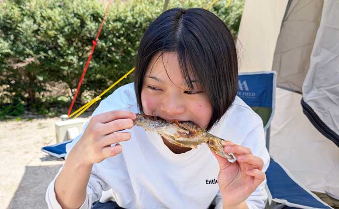 デイキャンプ＆エリアトラウト釣行で娘と休日を満喫【岐阜】釣ったニジマスの塩焼きに舌鼓