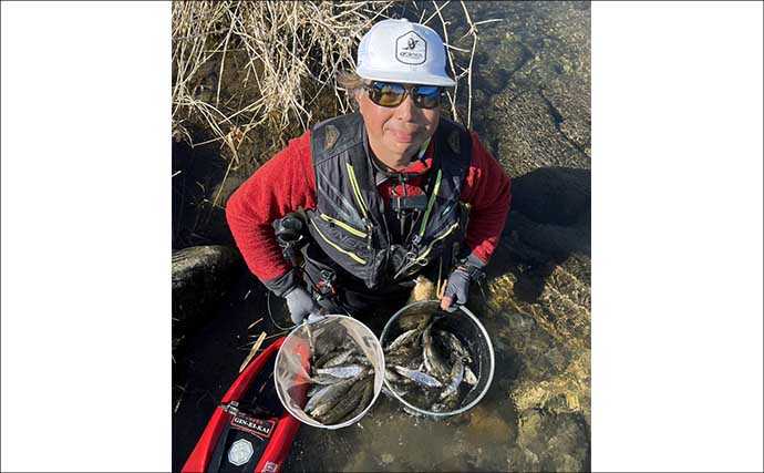 長良川本流の渓流エサ釣りで20cm超えアマゴが連発！【岐阜】40cm級ニジマスもヒット