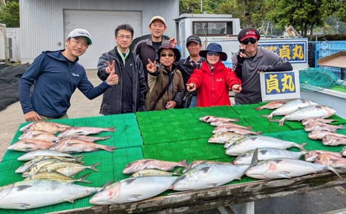 海上釣り堀で美味魚「シマアジ」に挑戦【貞丸・三重】本命5匹にマダイ7匹を好捕！
