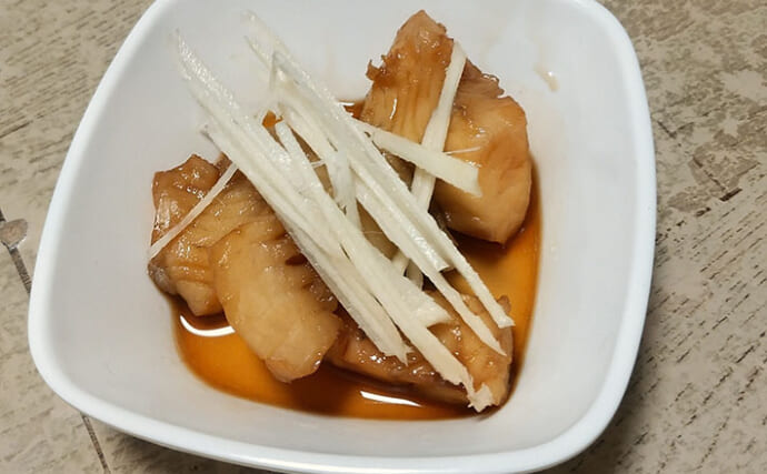 釣魚で作る「ご飯がすすむ」レシピ：角切りマダイの黒糖煮　新生姜がアクセント