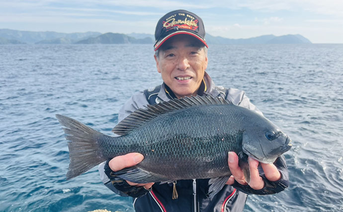 深島の磯で40cm超え良型クロが連発！ 潮変わりにはオオモンハタも登場【大分】