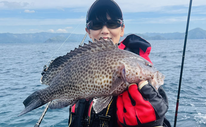 深島の磯で40cm超え良型クロが連発！ 潮変わりにはオオモンハタも登場【大分】