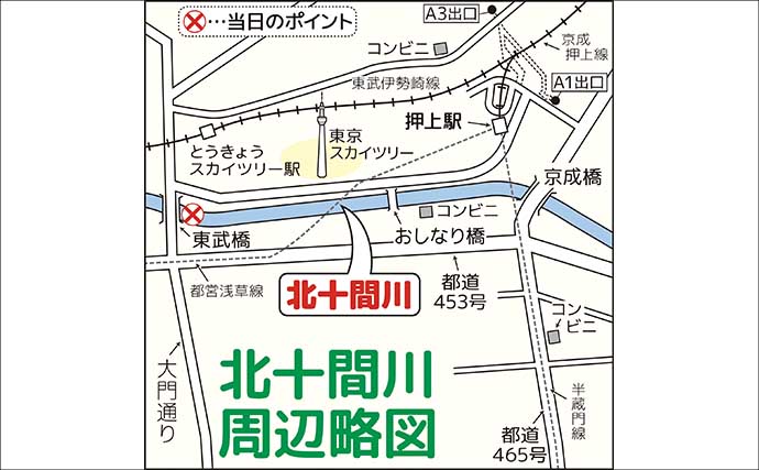 東京スカイツリー周辺でハゼ釣り堪能【北十間川】6cm級デキハゼがポツポツ顔見せ