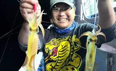 夜イカ釣りで釣ったイカを泳がせて74cmマダイをキャッチ！【福井】