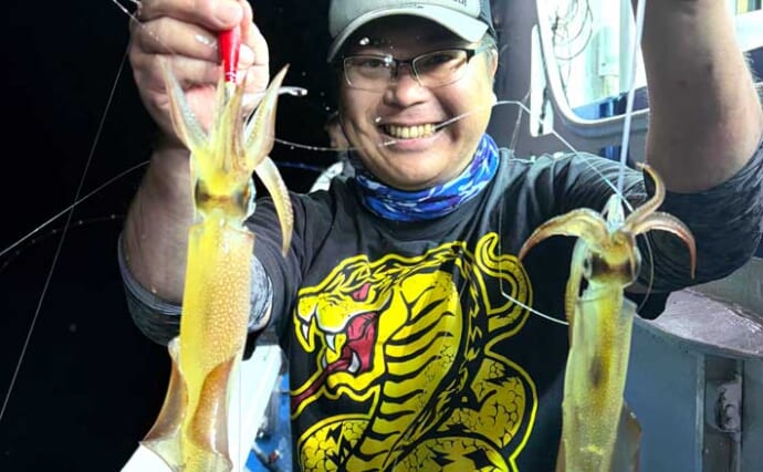 夜イカ釣りで釣ったイカを泳がせて74cmマダイをキャッチ！【福井】