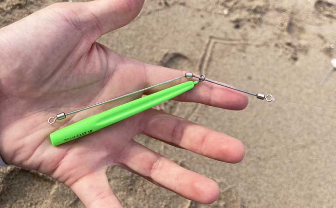 サーフでの投げ釣りで21cm良型シロギスをキャッチ！【香良洲海岸】波打ち際でヒット