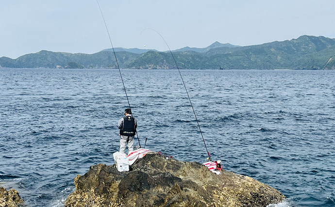 深島の磯で40cm超え良型クロが連発！ 潮変わりにはオオモンハタも登場【大分】