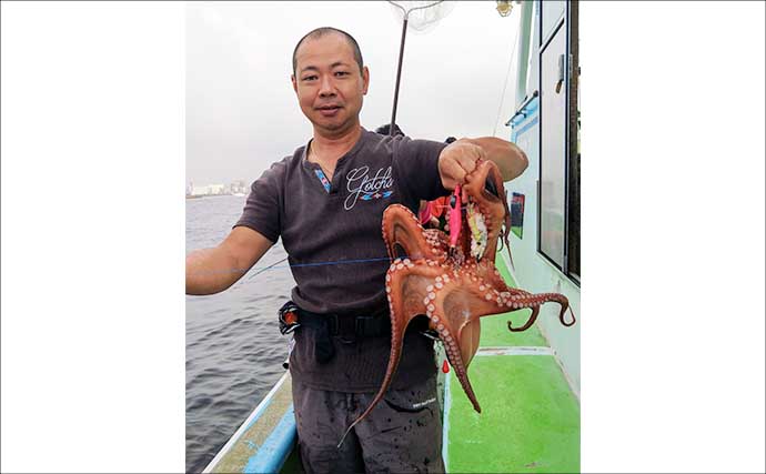 東京湾エギタコ釣りで2.5kg頭にトップ2桁釣果！【黒川本家】新子も多めで今後に期待か