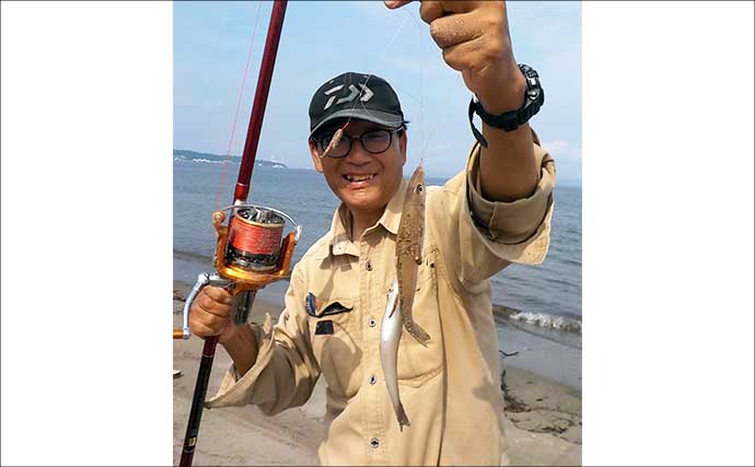 三浦海岸での投げ釣りで17cm頭にシロギス21尾！【神奈川】2～4色付近でヒット