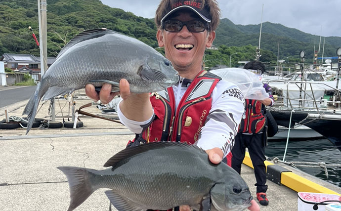 宮之浦の磯でのフカセ釣りで40cm級クロが連発！【長崎・丸銀釣りセンター】月例会で好釣果
