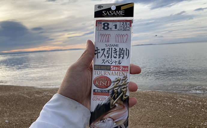 千代崎海岸で投げ釣り好調【三重】速めの誘いで17cm良型シロギスをキャッチ！