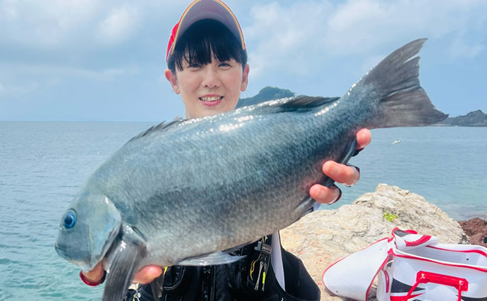 真夏の磯で45cm級オナガメジナ降臨【大分】浅ダナでは良型クロが連発！