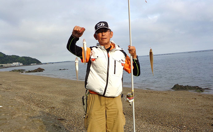 投げキス釣りで23cm頭に74匹！ 潮が動くとキスの活性もアップ【三重・神前海岸】