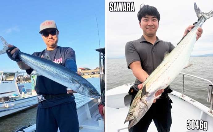 初挑戦のアングラーが見事3kgのサワラをゲット！【沖のルアー釣果速報選・愛知】